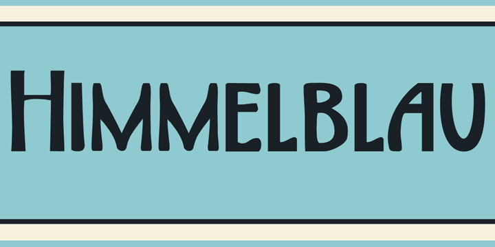 Himmelblau is a Jugendstil font based on a poster from 1902 made by the 