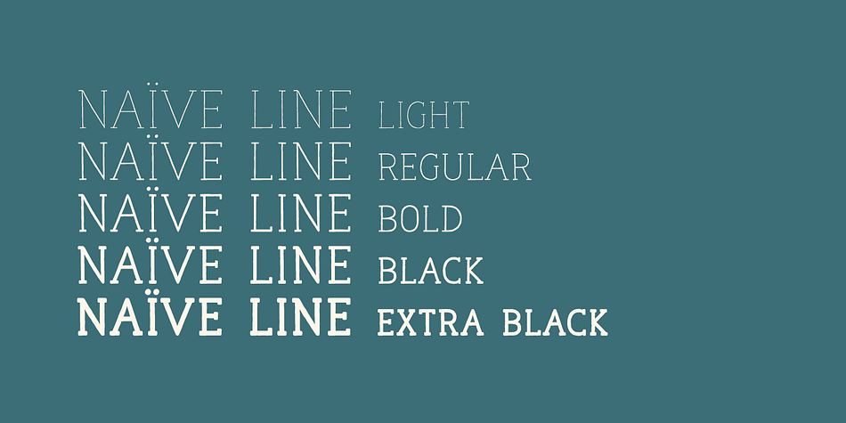 We drew five weights to assure a good readability whatever the size.