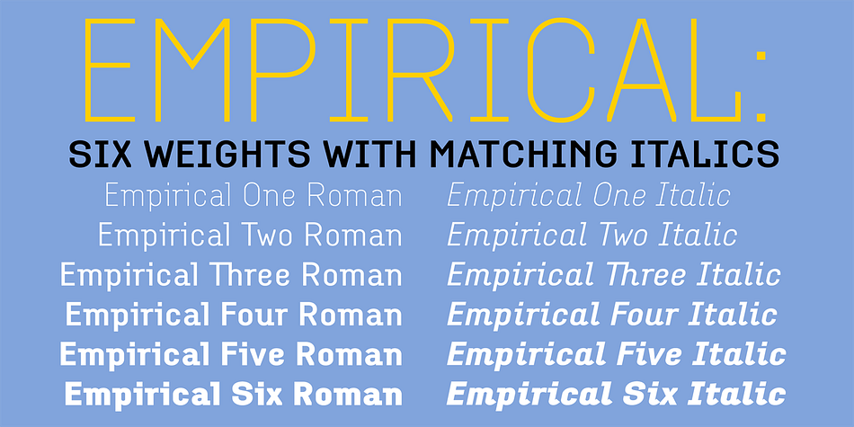 Highlighting the Empirical font family.