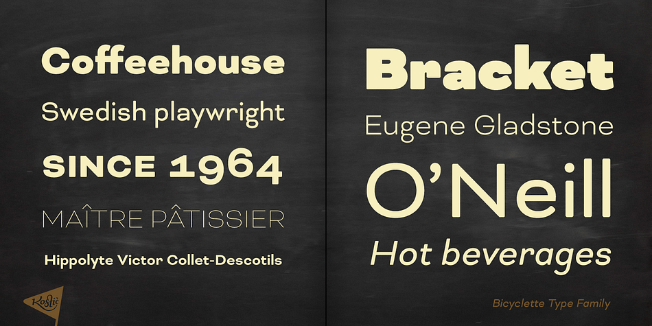 The idea was to create a highly contrasted sans-serif family carefully balanced between gentle curves and sharp angles, with large capital letters opposing uncommonly short lower case, trough six distinctive weights.