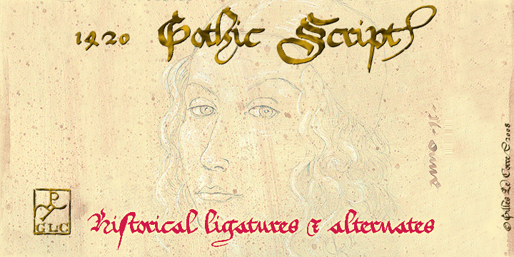 Highlighting the 1420 Script Gothic font family.