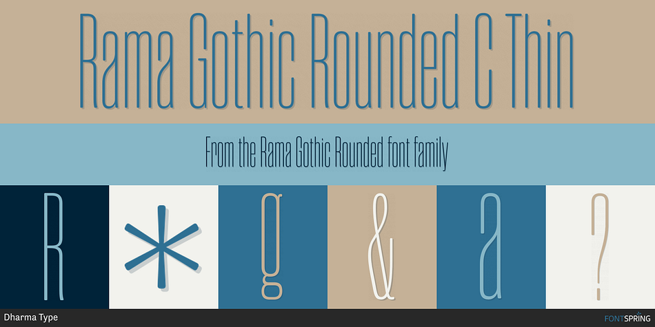 Rama Gothic Rounded C Thin Font