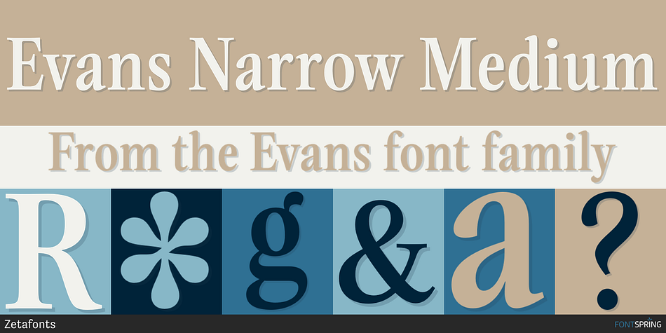 Evans Narrow Medium Font