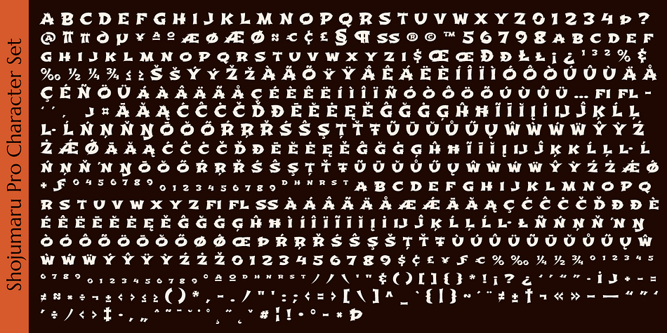 Highlighting the Shojumaru Pro font family.