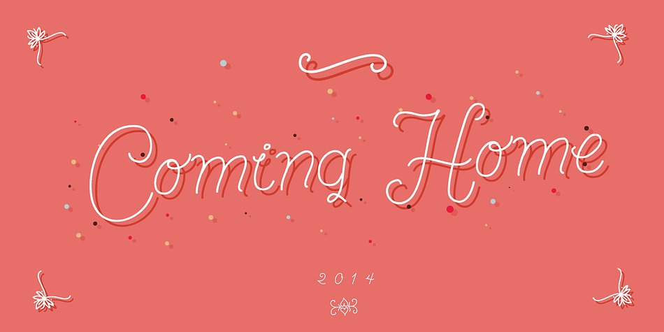 Coming Home is a hairline curly script based on a childish handwriting.