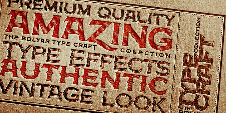 A super font family mastered to an unparalleled level of precision, Bolyar TypeCraft is a collection multiple textured styles that represent historical printing techniques.