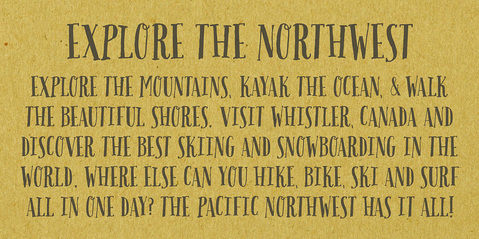 Pacific Northwest Font