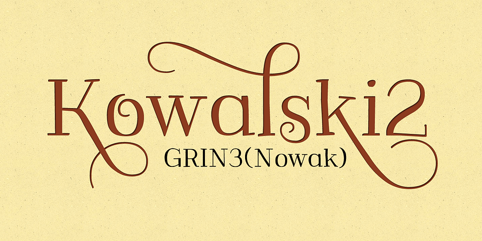 Kowalski2 is a decorative, serif, hand-drawn font.