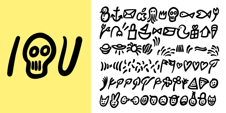 Each glyph is an original; no shapes are repeated.