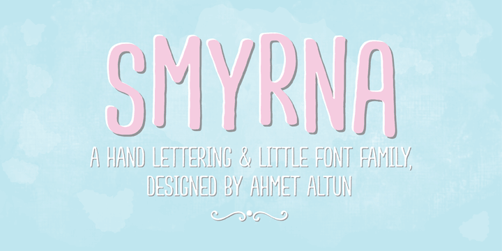 Smyrna is a hand-drawn font family comes in two weights; light and regular.
