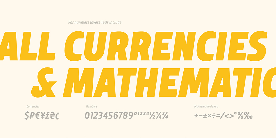 TT Teds font family example.