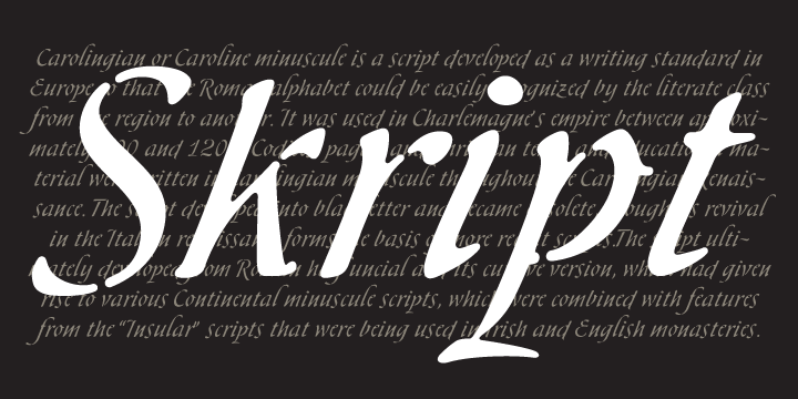 Skript attempts to capture the essence of handwritten calligraphy.
