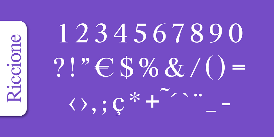 Riccione Serial font family example.