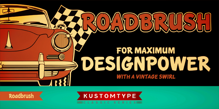 Displaying the beauty and characteristics of the Roadbrush font family.