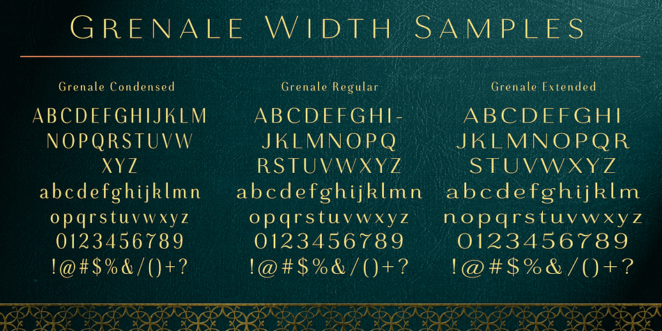 The typeface also includes a wide variety of alternates that can be accessed in any OpenType-enabled application.