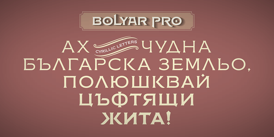The new improved Bolyar is able to satisfy every typographic taste and meet the ever growing design requirements for high-quality typefaces.