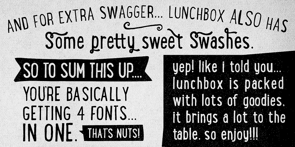 LunchBox font family example.