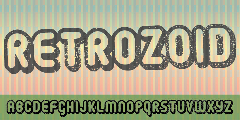 Displaying the beauty and characteristics of the Retrozoid font family.