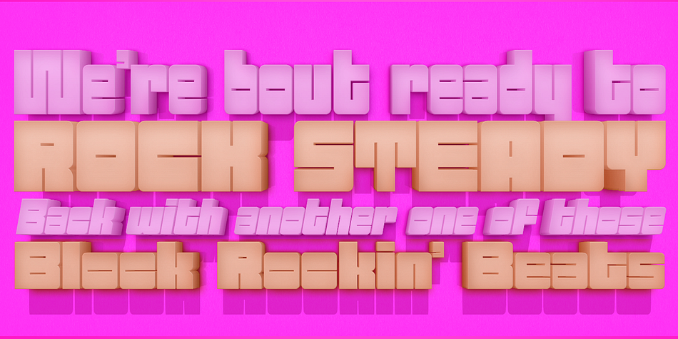 Sackem PB font family example.