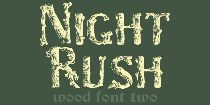 WoodFontTwo font family sample image.