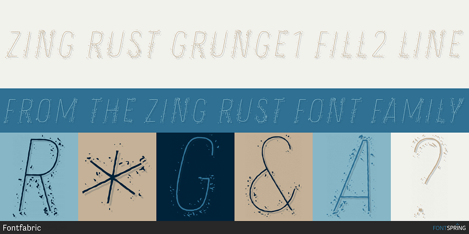 Zing Rust Grunge1 Fill2 Line Font