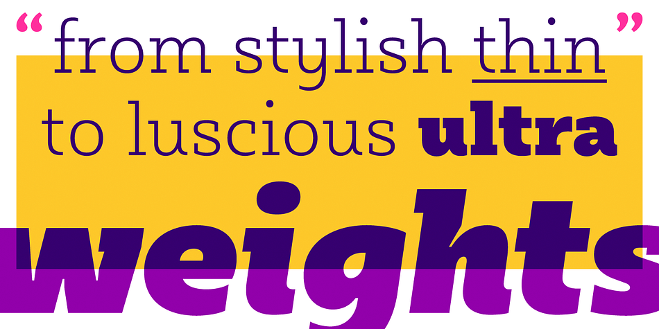 The type family consists of eight weights with complimentary italics.