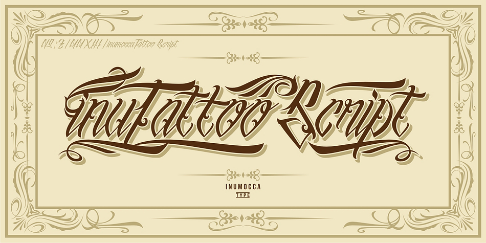 nuTattoo Script Font was inspired from tattoo lettering with swirl tattoos


SPECIAL OFFERING for this promotional
=======================================
Available : UPPERCASE , lowercase, Numeric, symbol ( TTF and OTF )

FREE : supporting other swirl tattoos and poster Vector with border (ai,eps,cdr)

------------------------------------
DOWNLOAD and TRYING
------------------------------------

THANKS
inumocca.
