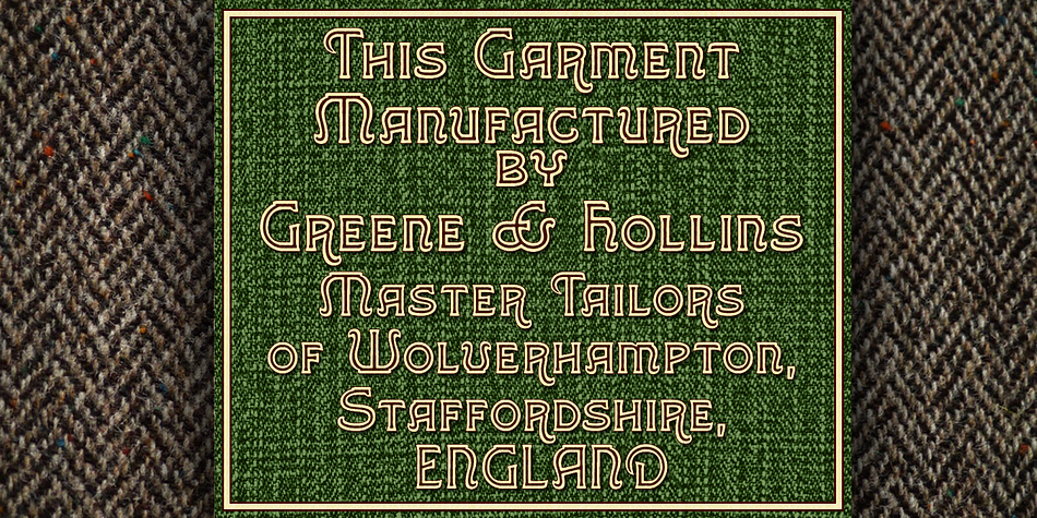 Greene and Hollins font family example.