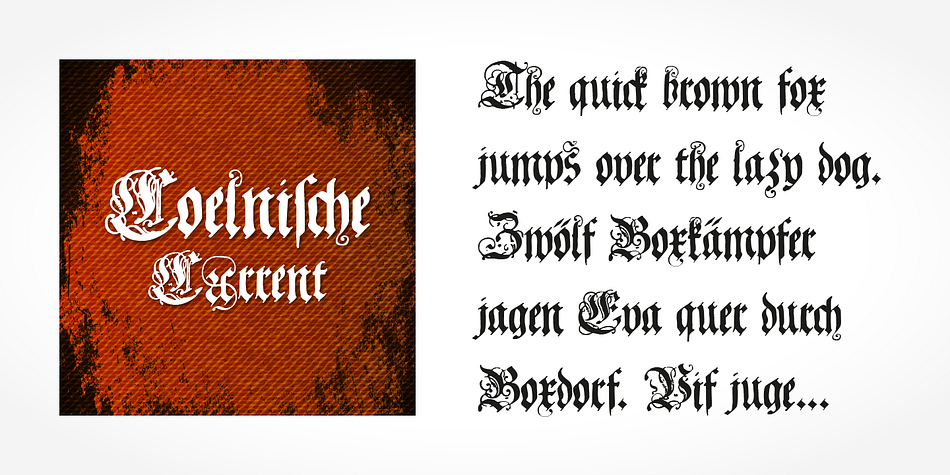 If you want to communicate a feeling of old-world quality or nostalgia, blackletter fonts are the preferred choice - use them on signs, in brochures or on invitation cards.