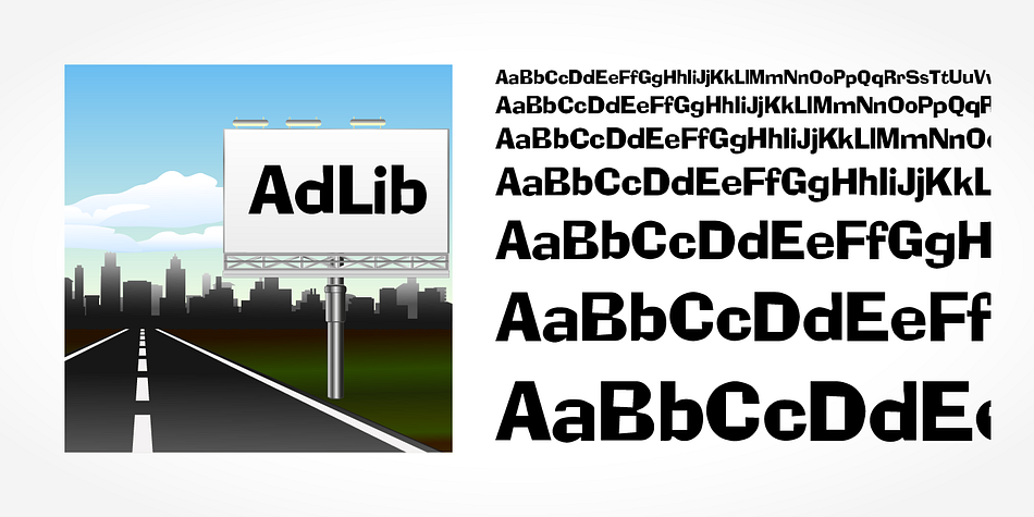 Ad Lib font family example.