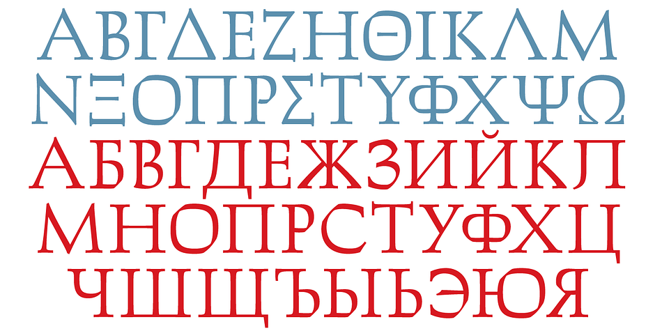 Language support goes beyond the extended Latin stuff, to cover Cyrillic and Greek as well.