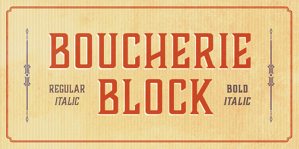 Boucherie Block is part of the Boucherie Collection – a series of 16 distinct, yet related typefaces.