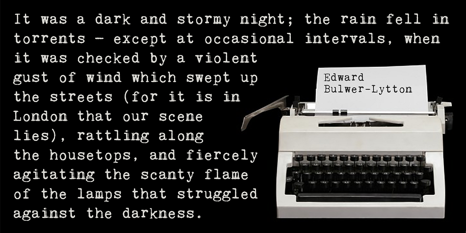 I have made this font properly monospaced (all characters are the same width) as that is how an old typewriter worked.