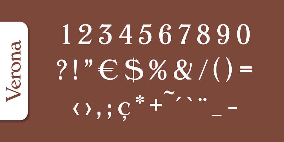 Verona Serial font family example.