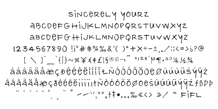 It is a hand-printed font with extra letter spacing.