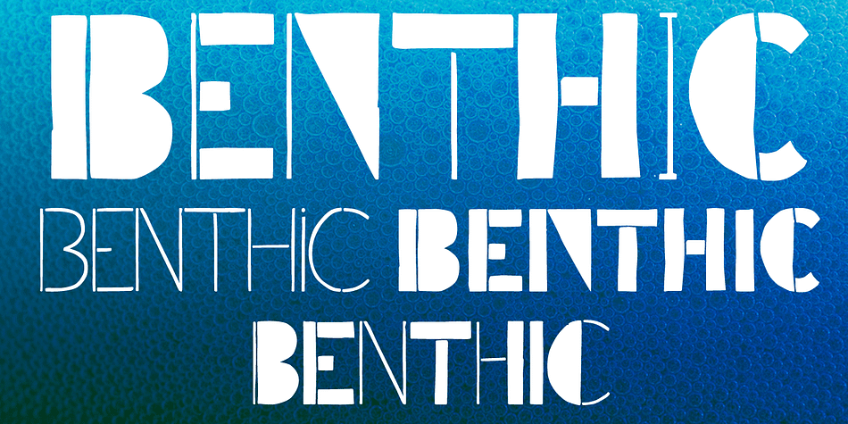 With four glyphs per letter, Benthic will bring uniqueness to any application.