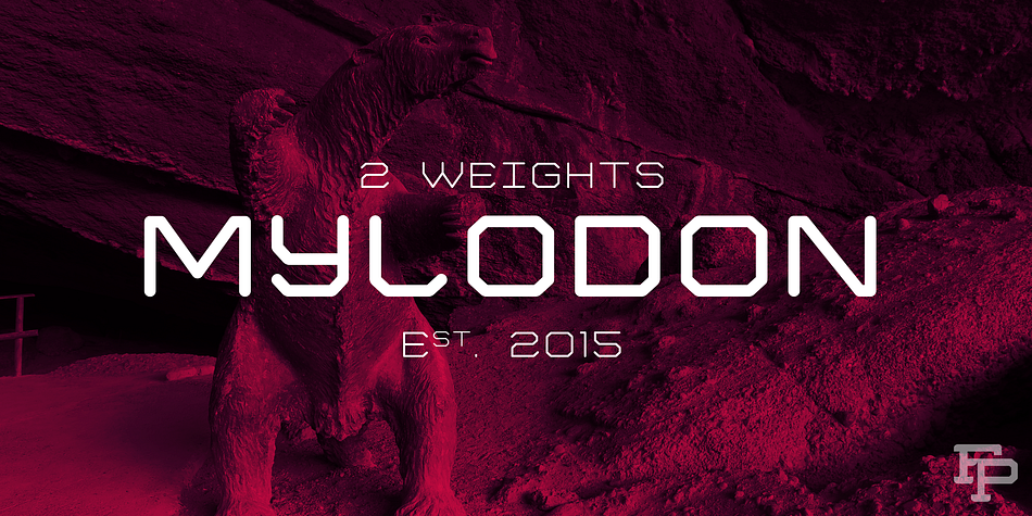Mylodon is an extended display typeface.