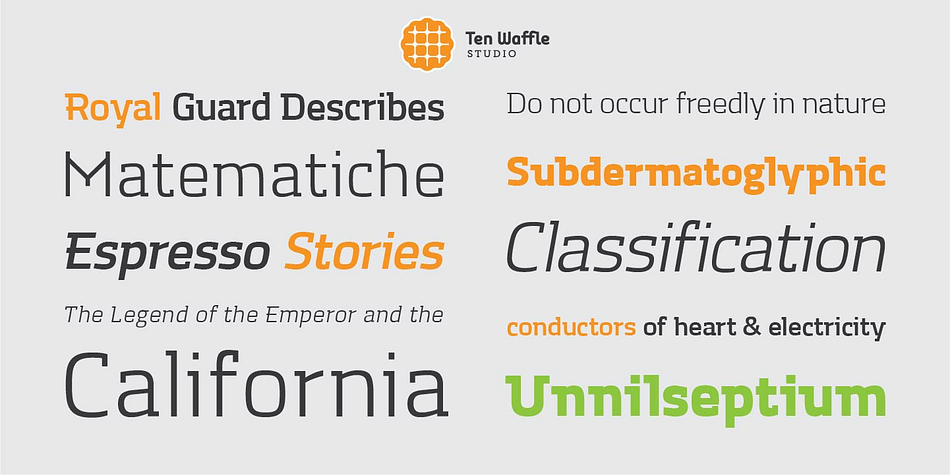 Highlighting the TWS Mora font family.