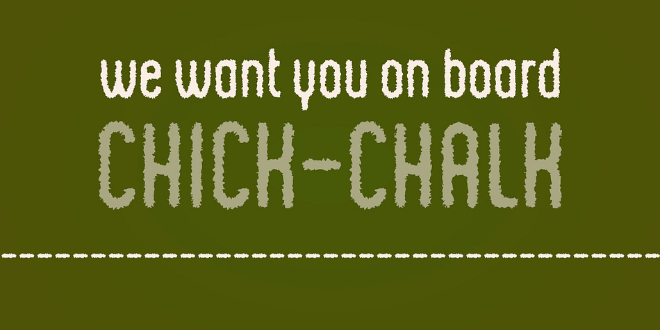 Kustomtype’s ‘Chick Chalk’ font is a sans serif font family with a regular & oblique version.