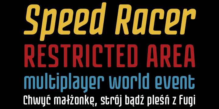 Fontatica 4F font family sample image.