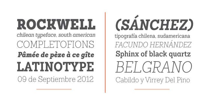 Emphasizing the favorited Sanchez Condensed font family.