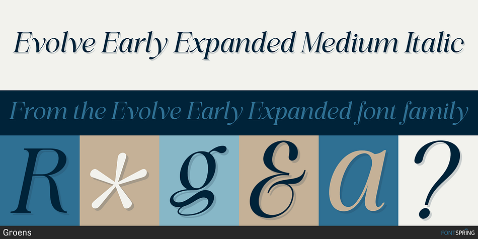 Evolve Early Expanded Medium Italic Font
