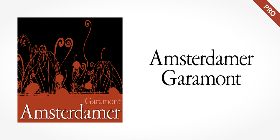 Amsterdamer Garamont Pro is one of the fonts of the SoftMaker font library.