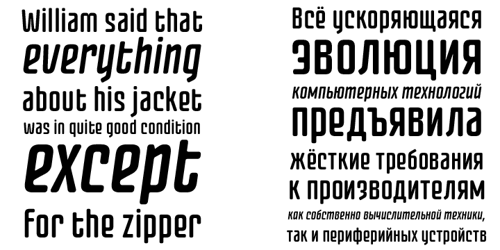 Fontatica 4F font family sample image.
