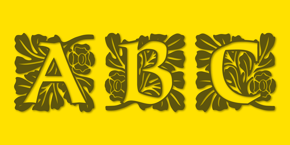 Emphasizing the favorited Ornate Initials font family.
