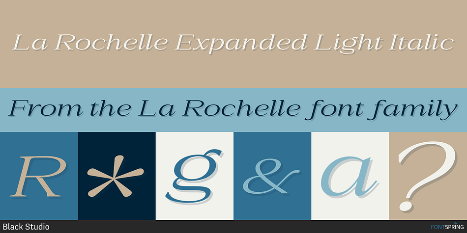 La Rochelle Expanded Light Italic Font