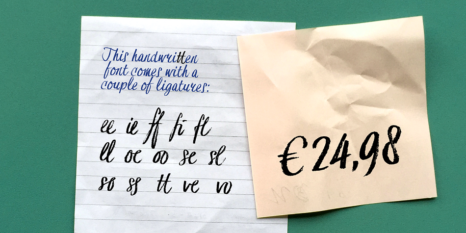 Hesster Moffett font family sample image.