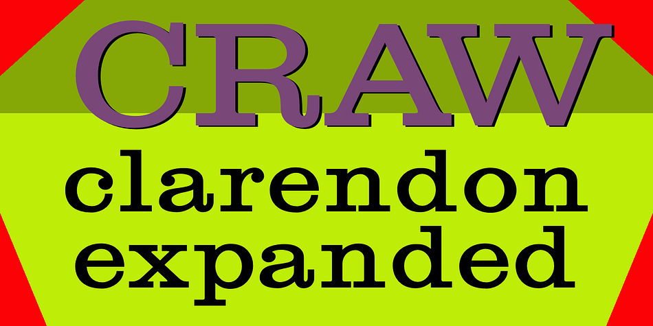 Displaying the beauty and characteristics of the Craw Clarendon font family.