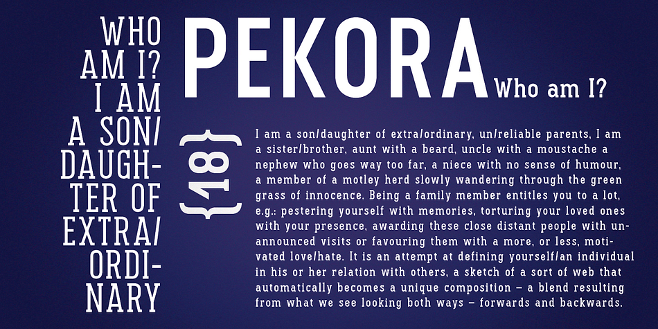 Highlighting the Pekora font family.