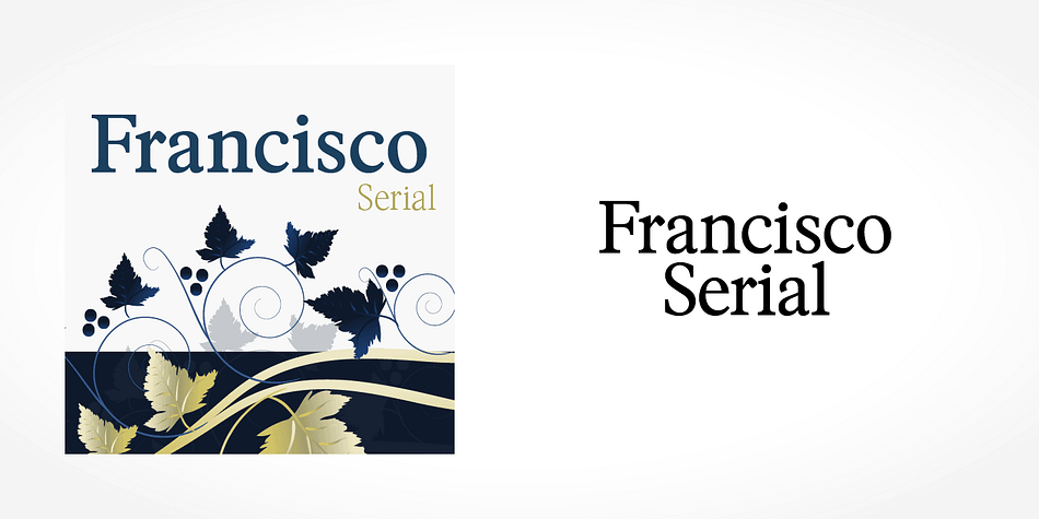 Displaying the beauty and characteristics of the Francisco Serial font family.